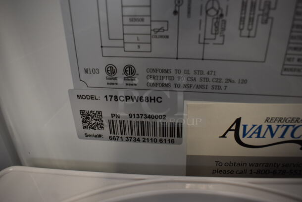 BRAND NEW SCRATCH AND DENT! Avantco 178CPW68HC Deluxe 12 Tub White Ice Cream Dipping Cabinet. Missing Front Glass. 115 Volt 1 Phase. Tested and Working! - Image 4 of 9