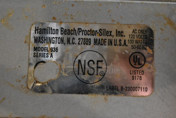 Hamilton Beach 936 Stainless Steel Commercial Countertop Drink Mixer. 120 Volts, 1 Phase. Tested and Working! - Image 7 of 7