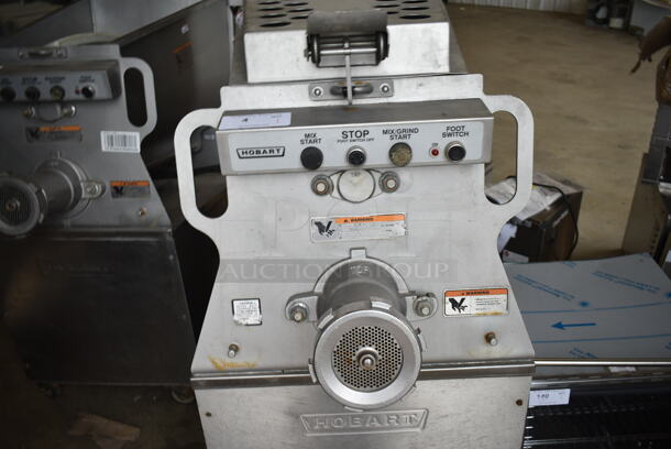2017 Hobart MG2032 Metal Commercial Floor Style Electric Powered Meat Mixer Grinder w/ Foot Pedal on Commercial Casters. 208 Volts, 3 Phase. Tested and Working! - Image 2 of 9