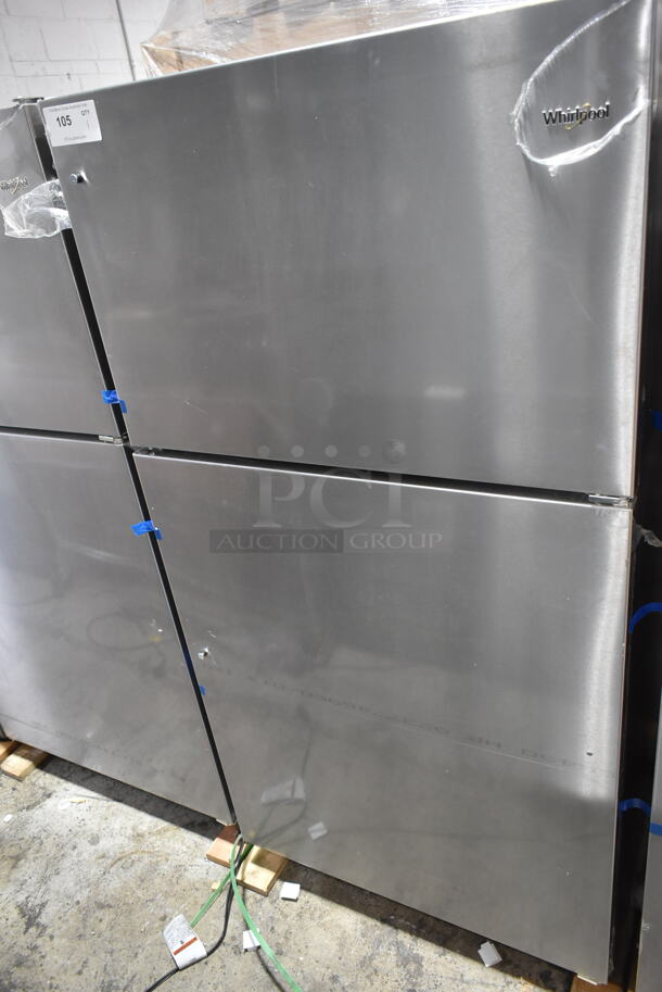BRAND NEW SCRATCH AND DENT! 2024 Whirlpool WRT311FZDM02 Stainless Steel Cooler Freezer Combo. 115 Volts, 1 Phase. Tested and Does Not Power On - Image 2 of 6