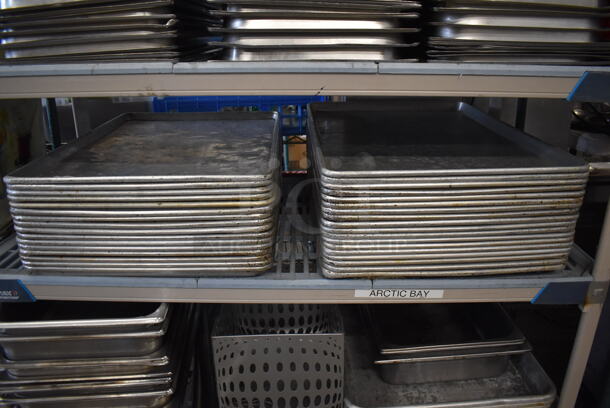 ALL ONE MONEY! Tier Lot of 34 Metal Full Size Baking Pans. 18x26x1 - Image 2 of 6