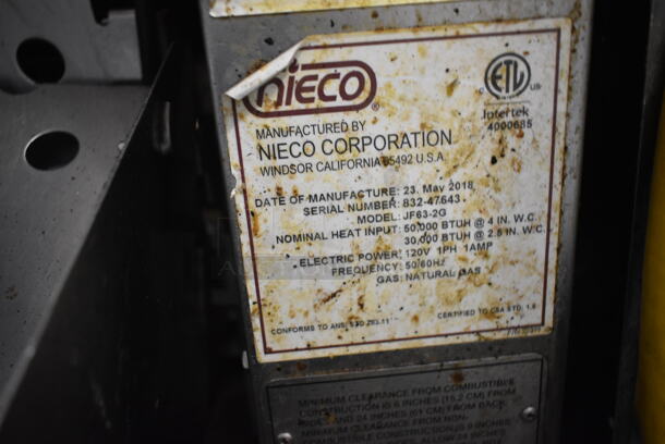 2018 Nieco JF63-2G Stainless Steel Commercial Countertop Natural Gas Powered BroilVection Conveyor Charbroiled Burger Grill. - Image 9 of 9