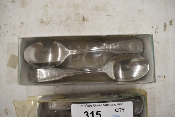 36 BRAND NEW IN BOX! Update Stainless Steel Dessert Spoons. 7