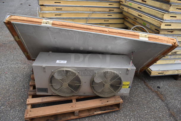 Self Contained Set Up for Walk In Freezer Box; Cancoil ELP07502BER 230 Volt Condenser, Tecumseh AHA2466AXD 208-230 Volt Compressor and Walk In Panel - Image 1 of 7