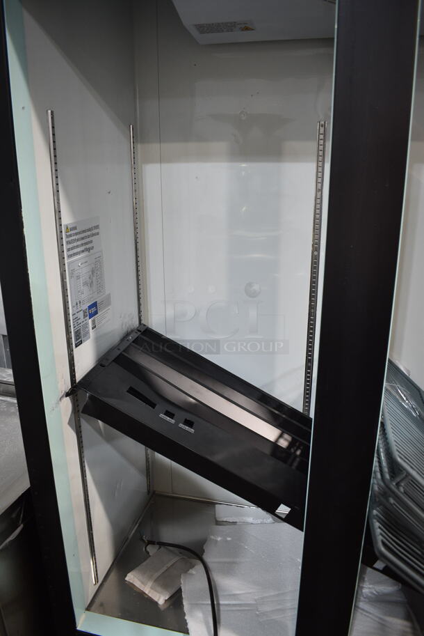 BRAND NEW SCRATCH AND DENT! 2024 Avantco 178GDC40HCB Metal Commercial 2 Door Reach In Cooler Merchandiser w/ Poly Coated Racks. See Pictures for Missing Doors. 115 Volts, 1 Phase. Cannot Test Due To Cut Power Cord - Image 6 of 9