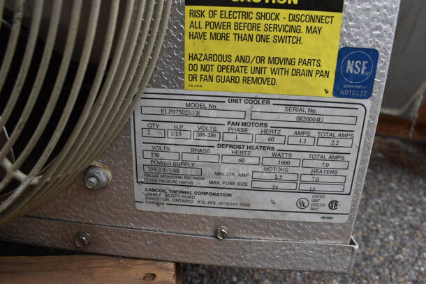 Self Contained Set Up for Walk In Freezer Box; Cancoil ELP07502BER 230 Volt Condenser, Tecumseh AHA2466AXD 208-230 Volt Compressor and Walk In Panel - Image 2 of 7