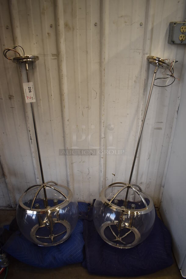 2 Metal Light Fixture. 14x14x44. 2 Times Your Bid! Tested and Working! - Image 1 of 4