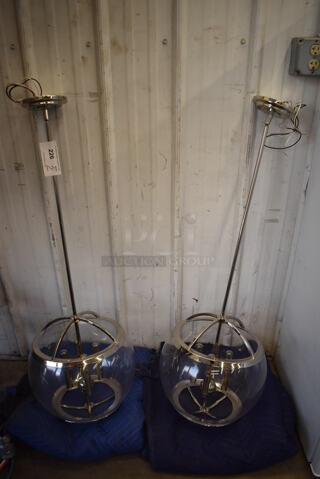 2 Metal Light Fixture. 14x14x44. 2 Times Your Bid! Tested and Working!