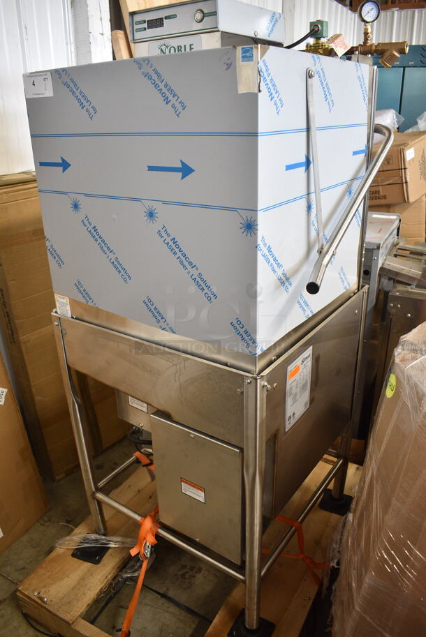BRAND NEW SCRATCH AND DENT! 2024 Noble HT-180EC3 Stainless Steel Commercial Single Cycle High Temperature Dishwasher, 208/230 Volts, 3 Phase.  - Image 3 of 10