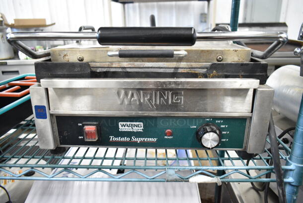 Waring WFG250 Stainless Steel Commercial Countertop Panini Press. 120 Volts, 1 Phase. Tested and Working! - Image 1 of 4