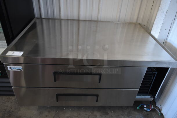 BRAND NEW SCRATCH AND DENT! 2023 Avantco 178CBE48HC Stainless Steel Commercial 2 Drawer Chef Base on Commercial Casters. Missing Right Panel. 115 Volts, 1 Phase. Tested and Does Not Power On