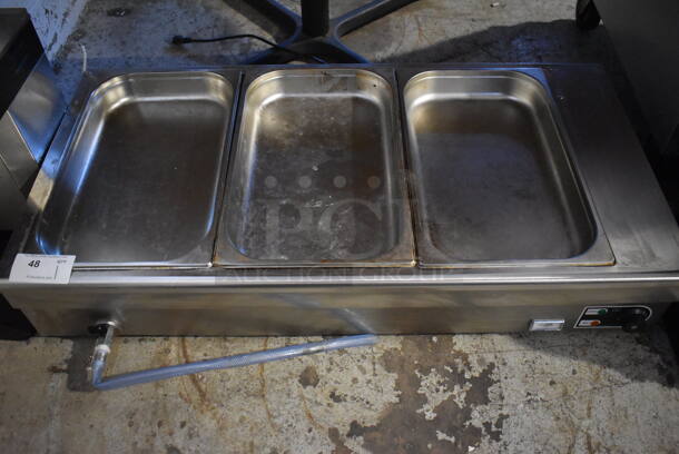 Stainless Steel Commercial Countertop Steam Table. 45x24x9. Tested and Working!