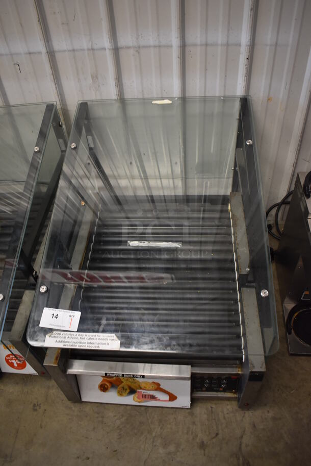 2017 Star 458TBDE Stainless Steel Commercial Countertop Hot Dog Roller w/ Sneeze Guard and Bun Drawer. 120 Volts, 1 Phase. 25x35x26. Tested and Working! - Image 4 of 10