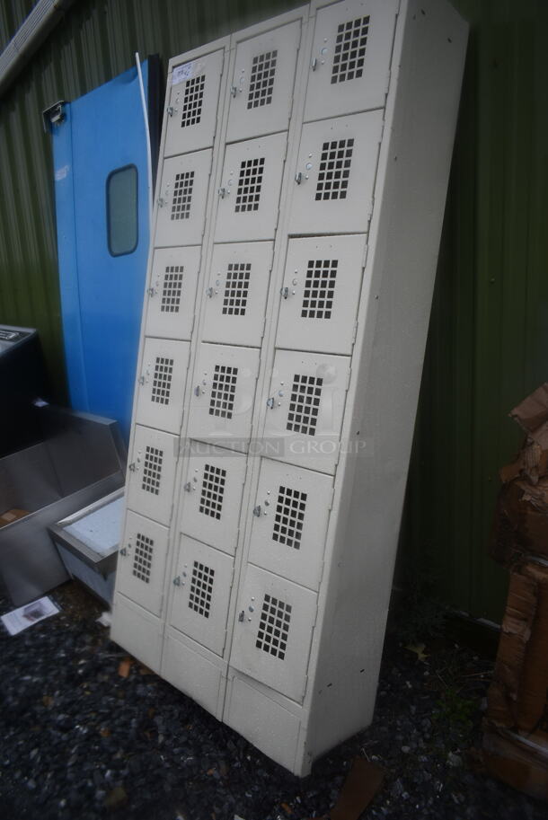 BRAND NEW SCRATCH AND DENT! Metal 18 Cubby Locker.  - Image 1 of 6