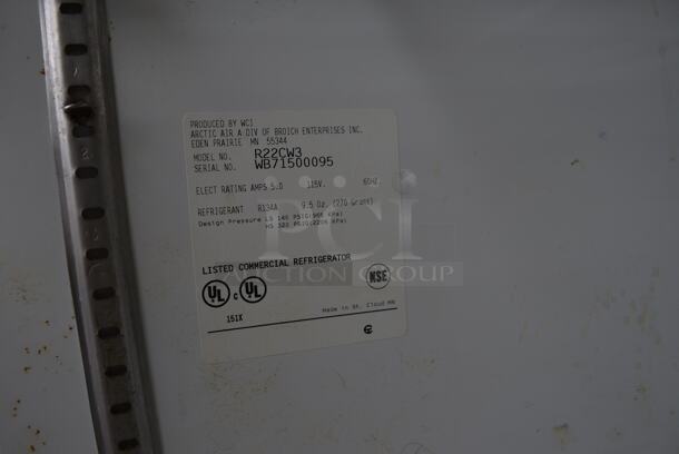 Frigidaire Model R22CW3 Single Door Reach In Cooler on Commercial Casters. 115 Volts, 1 Phase. 32x30x75. Tested and Working! - Image 6 of 7