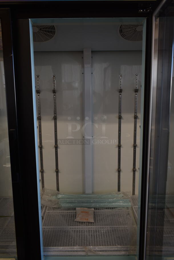 BRAND NEW SCRATCH AND DENT! 2023 KoolMore MDR-3GD Metal Commercial 3 Door Reach In Cooler Merchandiser w/ Poly Coated Racks. 115 Volts, 1 Phase. Tested and Working! - Image 9 of 10