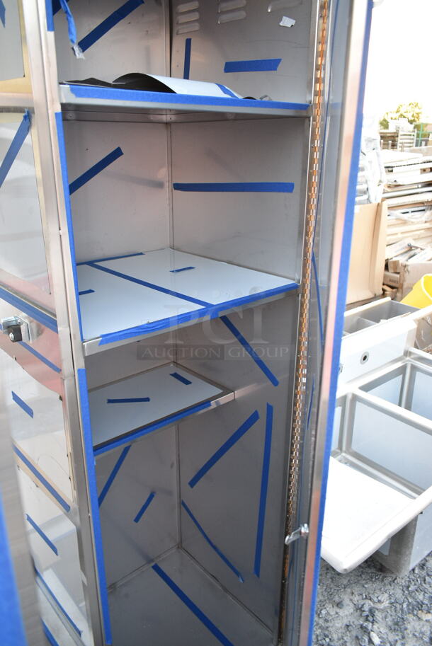BRAND NEW SCRATCH AND DENT! Regency 600SMC48DDL 48" Stainless Steel Mop Sink Cabinet - 20" x 16" x 12" Mop Sink on Left Side.  - Image 6 of 7