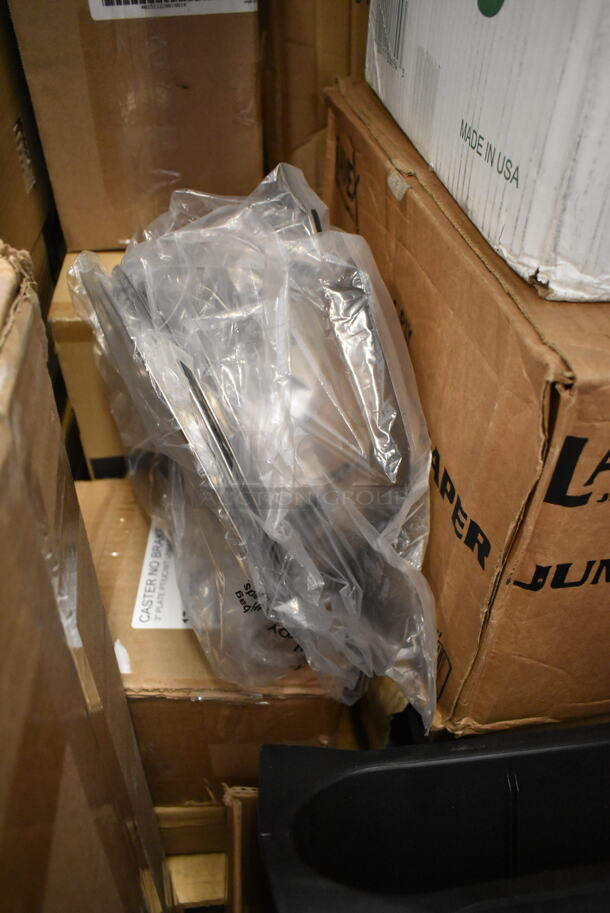 PALLET LOT of 15 BRAND NEW Boxes Including 147RIC3015231 Seko RIC0152313 Front Cover for WareDose Dosing Systems, 2 Box 130APPFRK5CL Visions 5" Clear Plastic Tasting Fork - 500/Box, Kraft Tallfold Dispenser Napkins, Olde Midway Hot Dog Roller Cover, Cambro 35CLRHP150 H-Pan™ 1/3 Size Amber High Heat Plastic Colander Pan - 5" Deep, 5001TPJ Lavex 1-Ply Jumbo 1400' Toilet Paper Roll with 9" Diameter - 12/Case, 128HD12COMBO ChoiceHD 12 oz. Microwavable Translucent Plastic Deli Container and Lid Combo Pack - 240/Case, 2 Box 50020W Choice 20 oz. White Poly Paper Hot Cup - 600/Case, 129MCR24B Choice 24 oz. Black Round Microwavable Heavy Weight Container with Lid 7 1/4" - 150/Case. 15 Times Your Bid! - Image 5 of 12