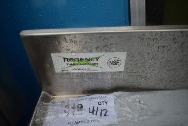 BRAND NEW SCRATCH AND DENT! Regency 600DBU1818 Stainless Steel Commercial Underbar Drainboard - 18" x 18". No Legs.  - Image 4 of 5