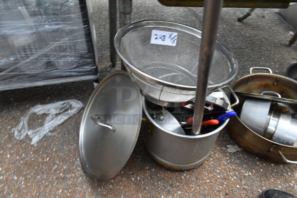 ALL ONE MONEY! Lot of Various Items Including Skillets, Metal Stock Pots and Utensils! - Image 4 of 5