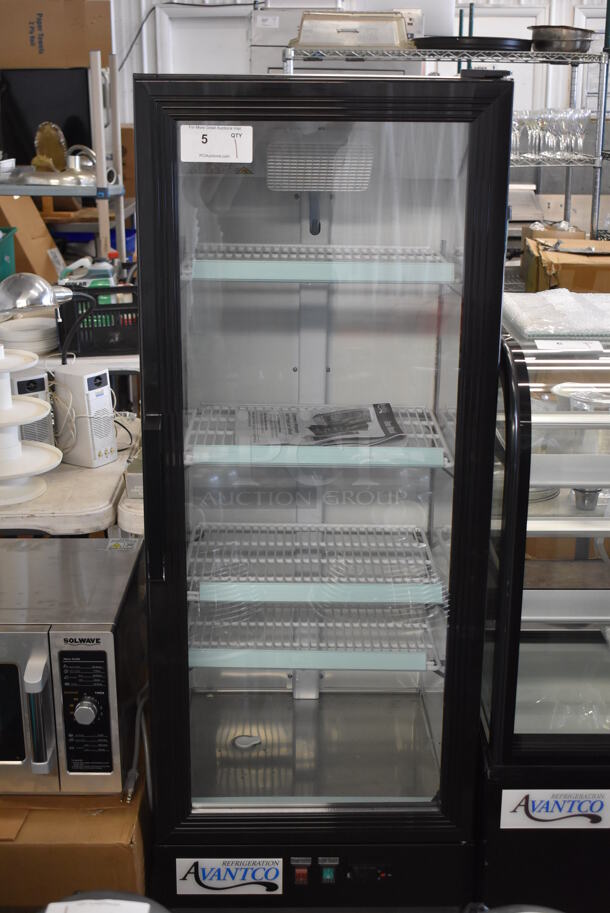 Avantco 178GDC10HCB Metal Commercial Single Door Reach In Cooler Merchandiser w/ Poly Coated Racks. 115 Volts, 1 Phase. 22x23x64. Tested and Powers On But Does Not Get Cold - Image 2 of 8