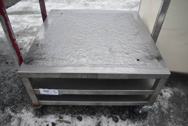 Stainless Steel Equipment Stand w/ 2 Under Shelves on Commercial Casters. 30x30x17 - Image 1 of 2
