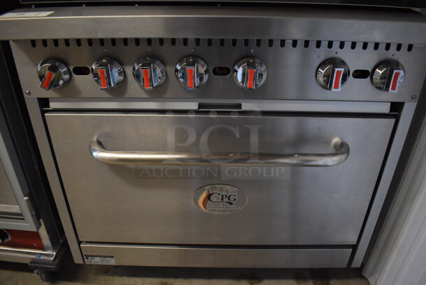 BRAND NEW SCRATCH AND DENT! CPG 351S36N Stainless Steel Commercial Natural Gas Powered 6 Burner Range w/ Oven. 210,000 BTU. 36x30x38 - Image 4 of 7