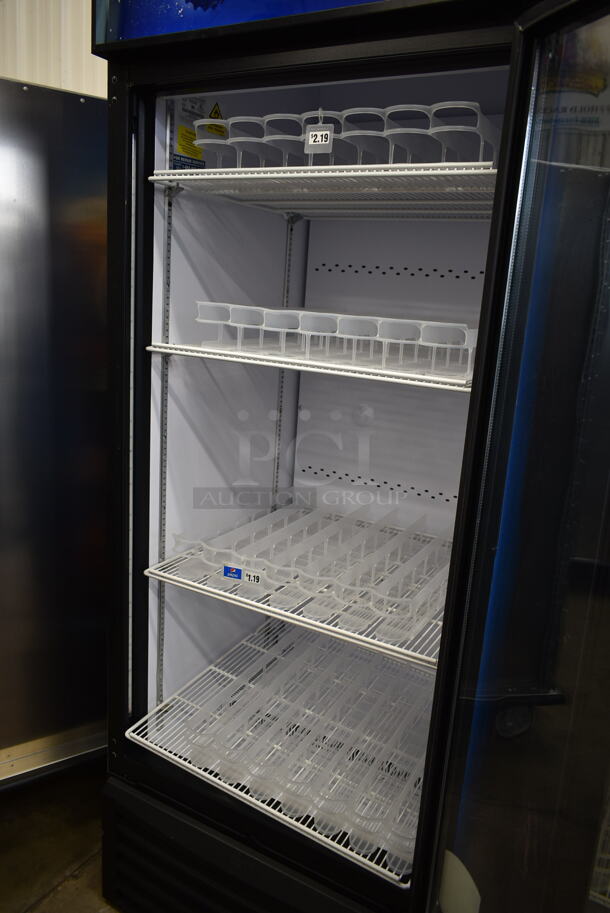 QBD CD26-HC Metal Commercial Single Door Reach In Cooler Merchandiser w/ Poly Coated Racks and Drink Sliders. 115 Volts, 1 Phase. Tested and Working! - Image 5 of 6