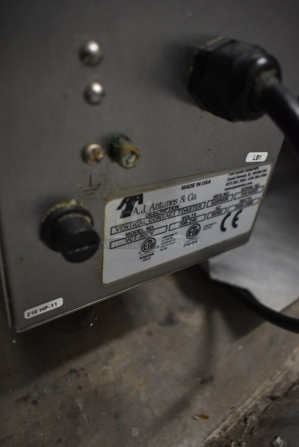 AJ Antunes Roundup VCT-50CV Stainless Steel Commercial Countertop Vertical Contact Toaster. 208-240 Volts, 1 Phase. - Image 4 of 4