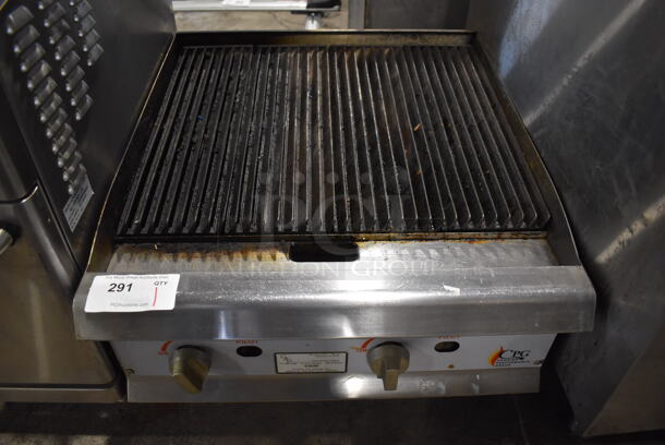 CPG Stainless Steel Commercial Countertop Natural Gas Powered Charbroiler Grill. 24x30x17