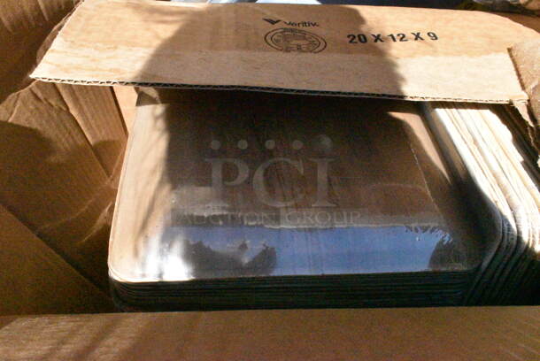 23 BRAND NEW Boxes Including 395RP09 EcoChoice Compostable Sugarcane / Bagasse 9" Plate - 500/Case, Libbey 817CD Heavy Base 15 oz. Cooler Glass - 36/Case, 500CC24 Choice Clear PET Customizable Plastic Cold Cup - 24 oz. - 600/Case, Regency 600IB1824CP 18" x 24" Underbar Ice Bin with 7 Circuit Post-Mix Cold Plate and Bottle Holders - 51 lb. 23 Times Your Bid! - Image 7 of 12
