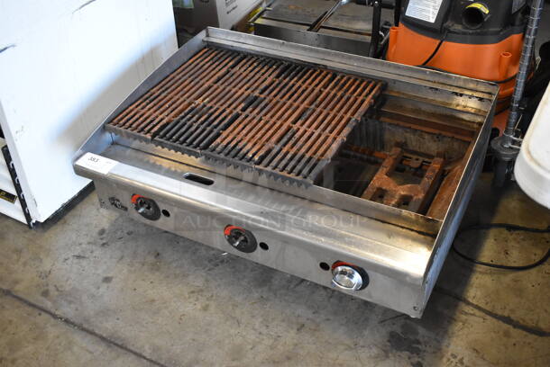 Star Max Stainless Steel Commercial Countertop Natural Gas Powered Charbroiler Grill. Missing Grates. 36x27x16 - Image 5 of 8