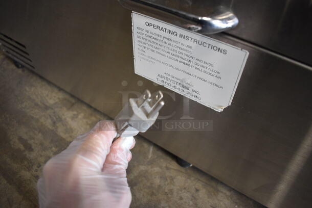 AirSystems Stainless Steel Commercial Countertop Refrigerated Rail w/ Rolling Lid. 115 Volts, 1 Phase. 35x10x16. Tested and Working! - Image 5 of 5