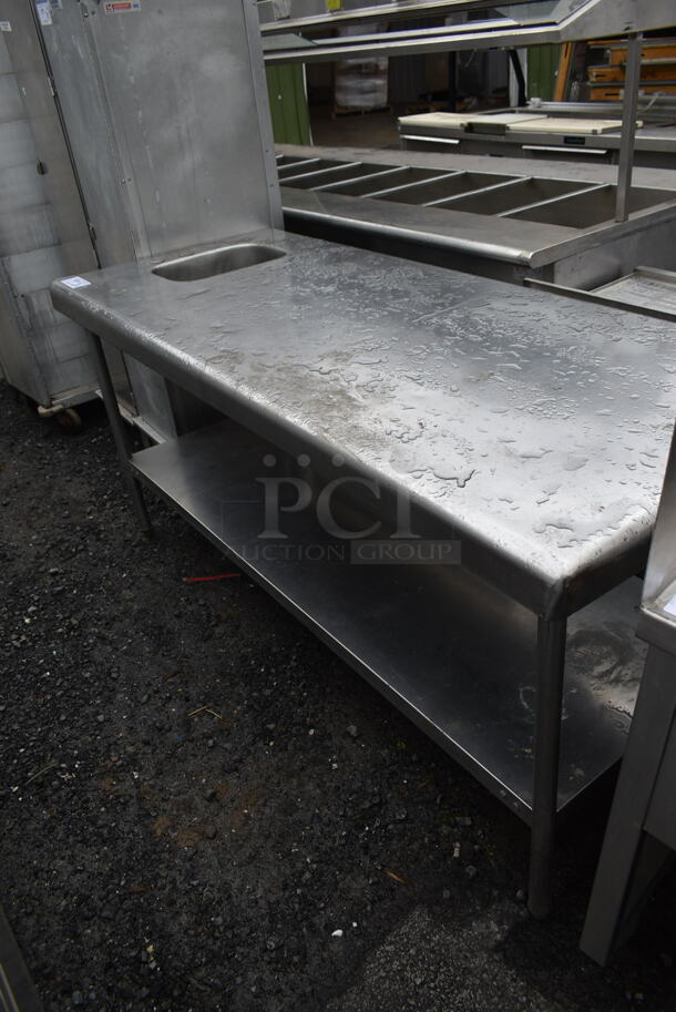 Stainless Steel Commercial Table w/ Sink Bay and Under Shelf. Bay 10x14 - Image 1 of 4