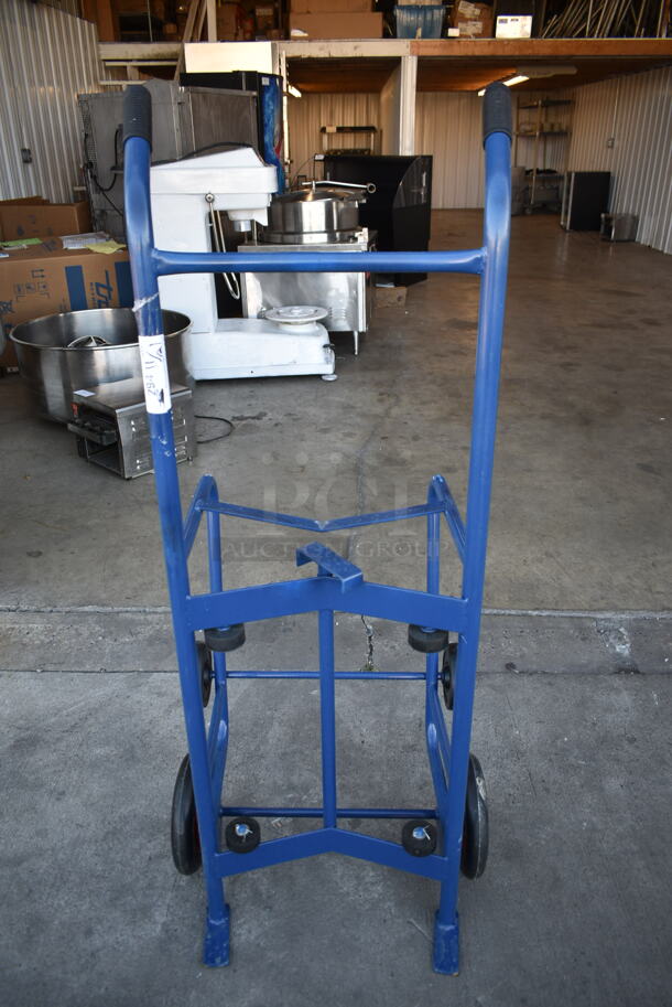 BRAND NEW SCRATCH AND DENT! Lavex 257HT0063 Blue Metal Steel Drum Hand Truck. 900 Pound Capacity. - Image 4 of 8