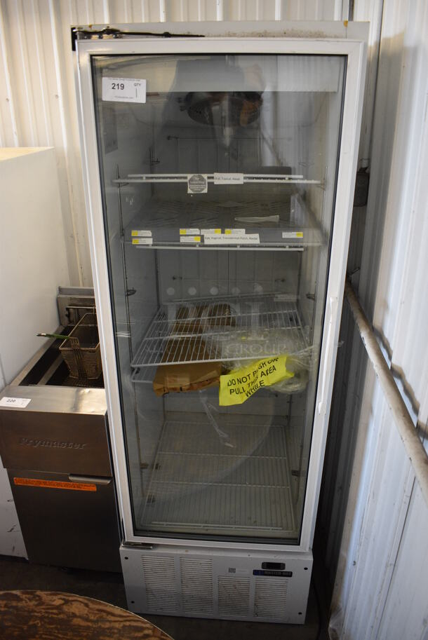 Master-Bilt BMG-23P Metal Commercial Single Door Reach In Cooler Merchandiser w/ Poly Coated Racks. 115/208-230 Volts, 1 Phase. 27x33x79. Tested and Working!