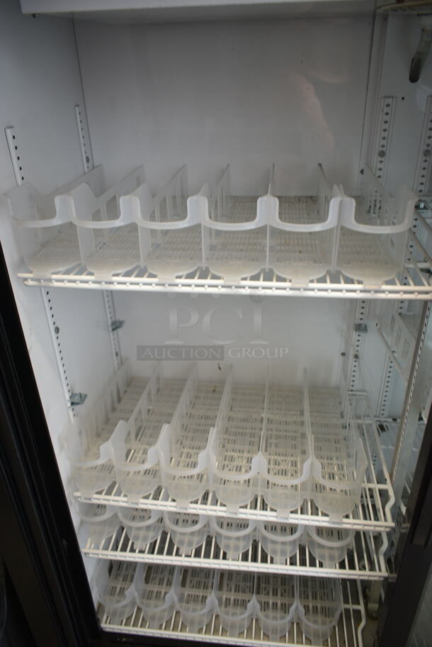 2014 True GDM-41SL-60-LD Metal Commercial 2 Door Reach In Cooler Merchandiser w/ Poly Coated Racks. 115 Volts, 1 Phase. Tested and Working! - Image 3 of 4