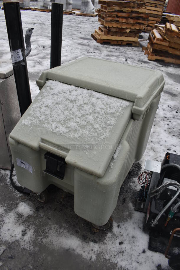 Green Gray Poly Portable Ice Bin on Commercial Casters. 22x29x30 - Image 2 of 4