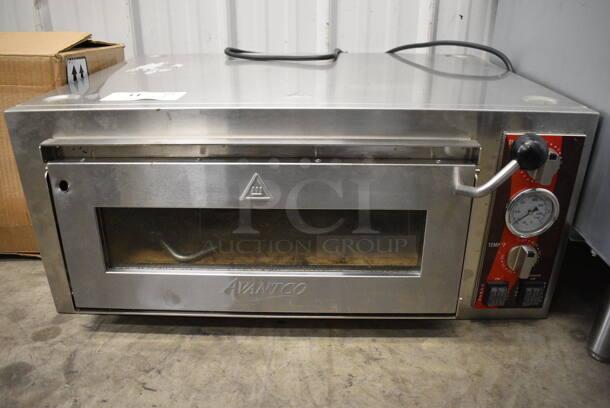 Avantco Model 177DPO18S Stainless Steel Commercial Countertop Single Deck Pizza Oven w/ Stone. 120 Volts, 1 Phase. 28x22x12. Tested and Working!