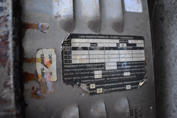 Lang USA24-6 Stainless Steel Commercial Countertop Electric Powered Double Panini Press. 24x15.5x12. Cannot Test Due To Plug Style - Image 2 of 7