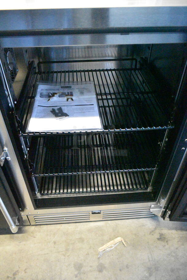 BRAND NEW SCRATCH AND DENT! 2024 Perlick HC48RS4T-00-GLFLR-GRFLR 48" Black Two Glass Doors Undercounter Refrigerator. 115 Volts, 1 Phase. Tested and Working! - Image 4 of 5