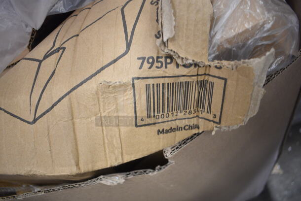 PALLET LOT of 15 BRAND NEW Boxes Including 9998NRKFT New Roots 8 oz. Smooth Single Wall Kraft Compostable Paper Hot Cup - 40/Pack, 612OB225LB Choice 2.25 lb. Oblong Foil Take-Out Container - 500/Case, Dart C90PST1 ClearSeal Hinged Lid Plastic Container 8 1/4" x 8 1/4" x 3" - 250/Case, Choice Paper Scoop Cups, 43306HCUPC Choice 6-Cup High Dome Hinged OPS Plastic Cupcake / Muffin Container, 999P150B Choice 1.5 oz. Black Plastic Souffle Cup / Portion Cup - 100/Pack, 612OB4LB Choice 4 lb. Oblong Foil Take-Out Container - 250/Case. 15 Times Your Bid! - Image 6 of 12