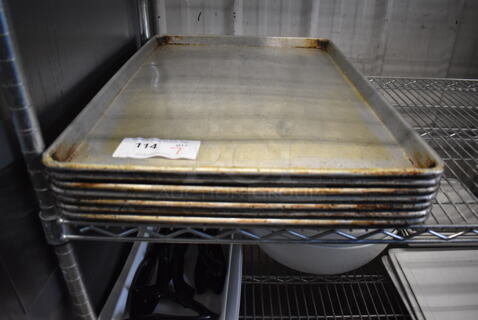 7 Metal Full Size Baking Pans. 18x26x1. 7 Times Your Bid!