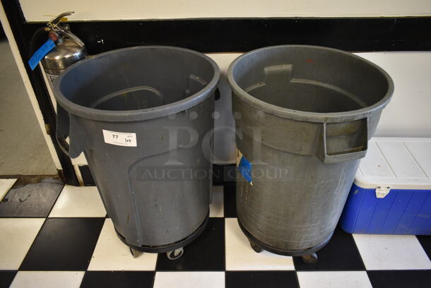 ALL ONE MONEY! Lot of 2 Gray Trash Cans, Blue and White Portable Cooler and Stepstool. Does Not Include Fire Extinguisher. (kitchen) - Image 6 of 9