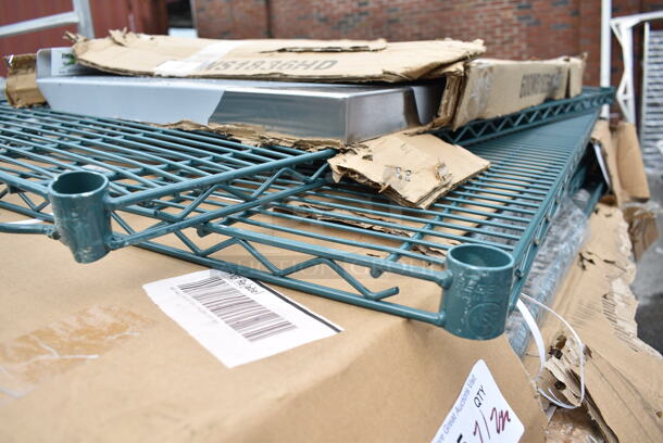 4 BRAND NEW SCRATCH AND DENT! Regency 460EG2448 24" x 48" NSF Green Epoxy Wire Shelf. 4 Times Your Bid! - Image 6 of 6
