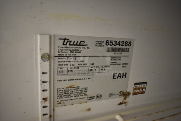 True T-49 Stainless Steel Commercial 2 Door Reach In Cooler w/ Poly Coated Racks on Commercial Casters. 115 Volts, 1 Phase. Cannot Test Due To Cut Power Cord - Image 7 of 7