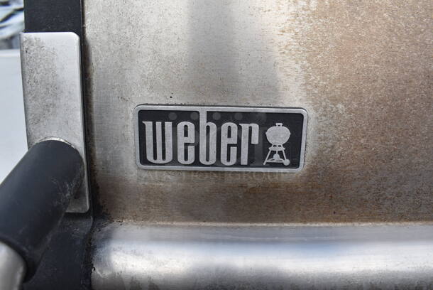 Weber Summit Metal Outdoor Propane Gas Powered Grill w/ Right Side Single Burner Range on Commercial Casters. 78x28x48 - Image 4 of 12