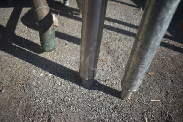 Commercial Stainless Steel One Bay Utility Sink With Splash Mount Faucet On Galvanized Legs. - Image 4 of 5
