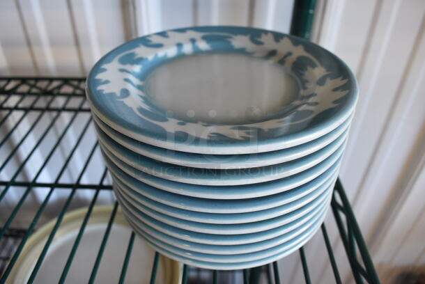 12 White and Blue Ceramic Plates. 6.5x6.5x1. 12 Times Your Bid!