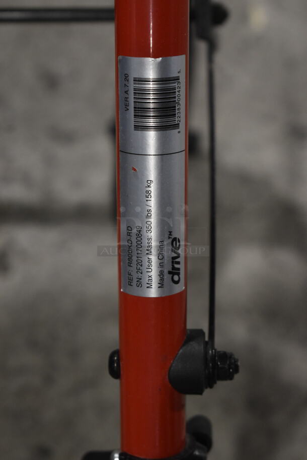 Red and Black Walker on Casters. - Image 4 of 5